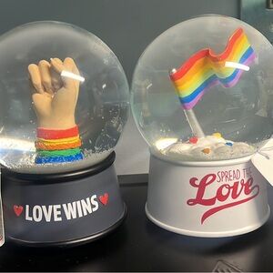 Love Wins Snow Globes with Rainbow Accents